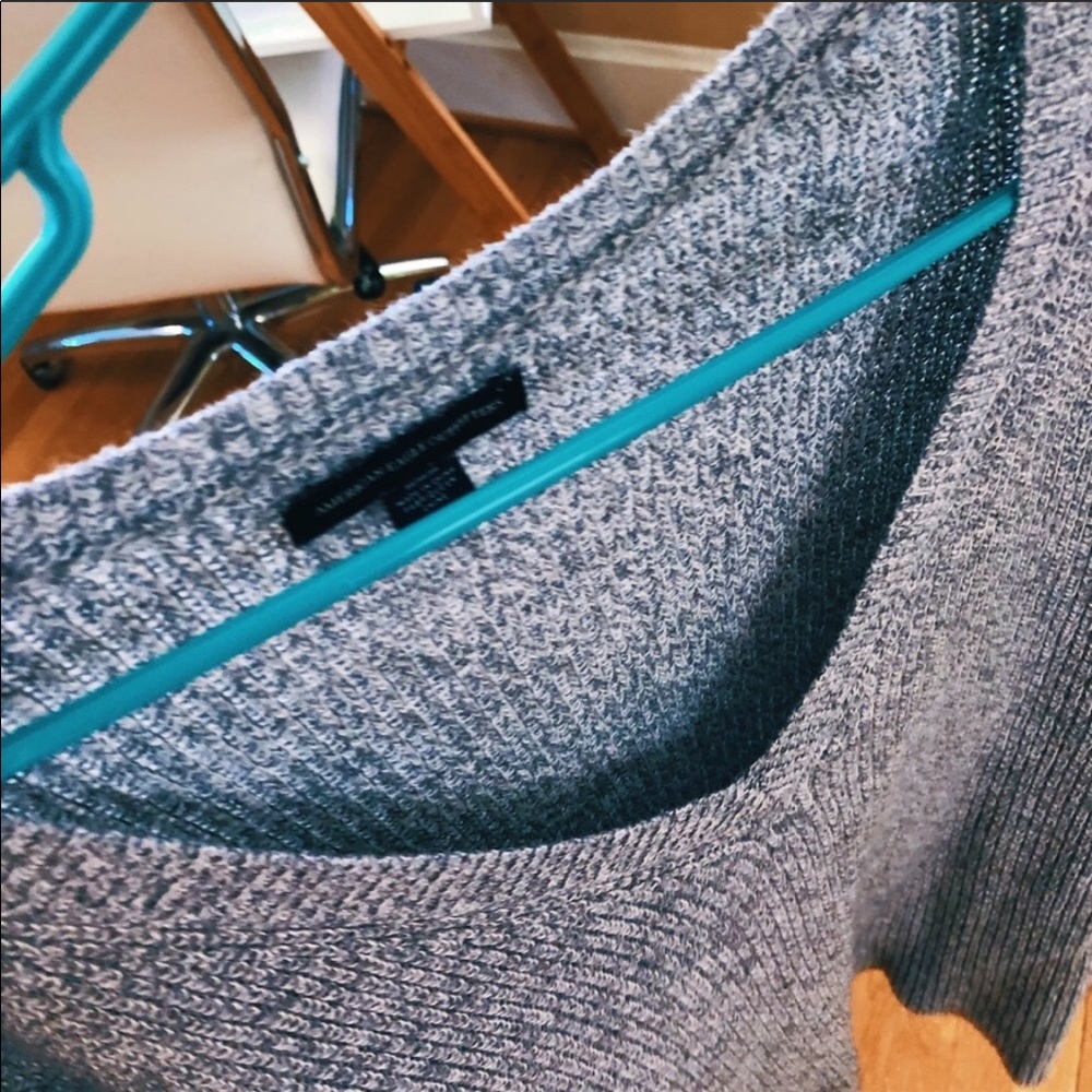 American Eagle Braided Grey Knit Pullover - Picture 7 of 7